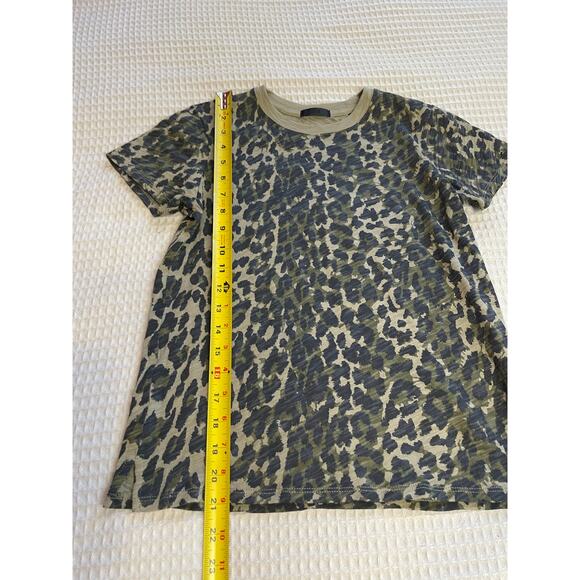 ATM Army Camo & Cheetah Print Short Sleeve Cotton Crew Neck Tee Size XS Y2K - Picture 6 of 8